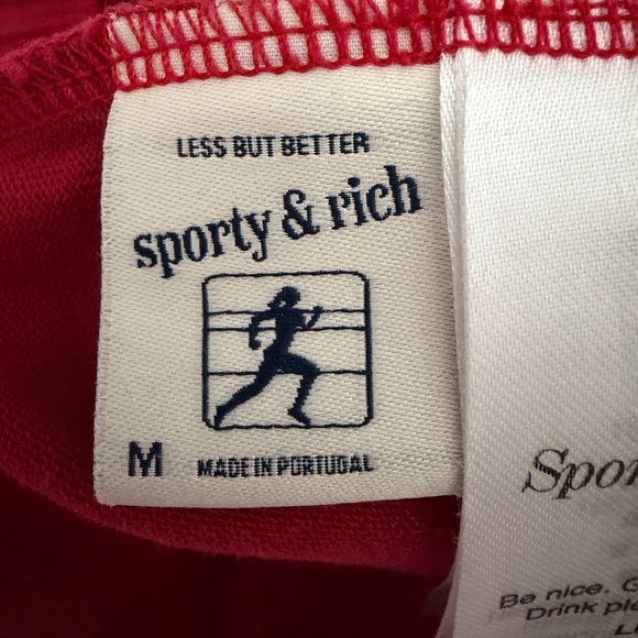 NWOT Sporty & Rich Plaza Disco Short Ruby/White Size Medium - Picture 8 of 9